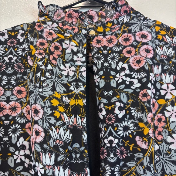 Julia Jordan Floral Dress Sz 10 Modest Maxi Zipper High Neck Pink Yellow White - Picture 8 of 10